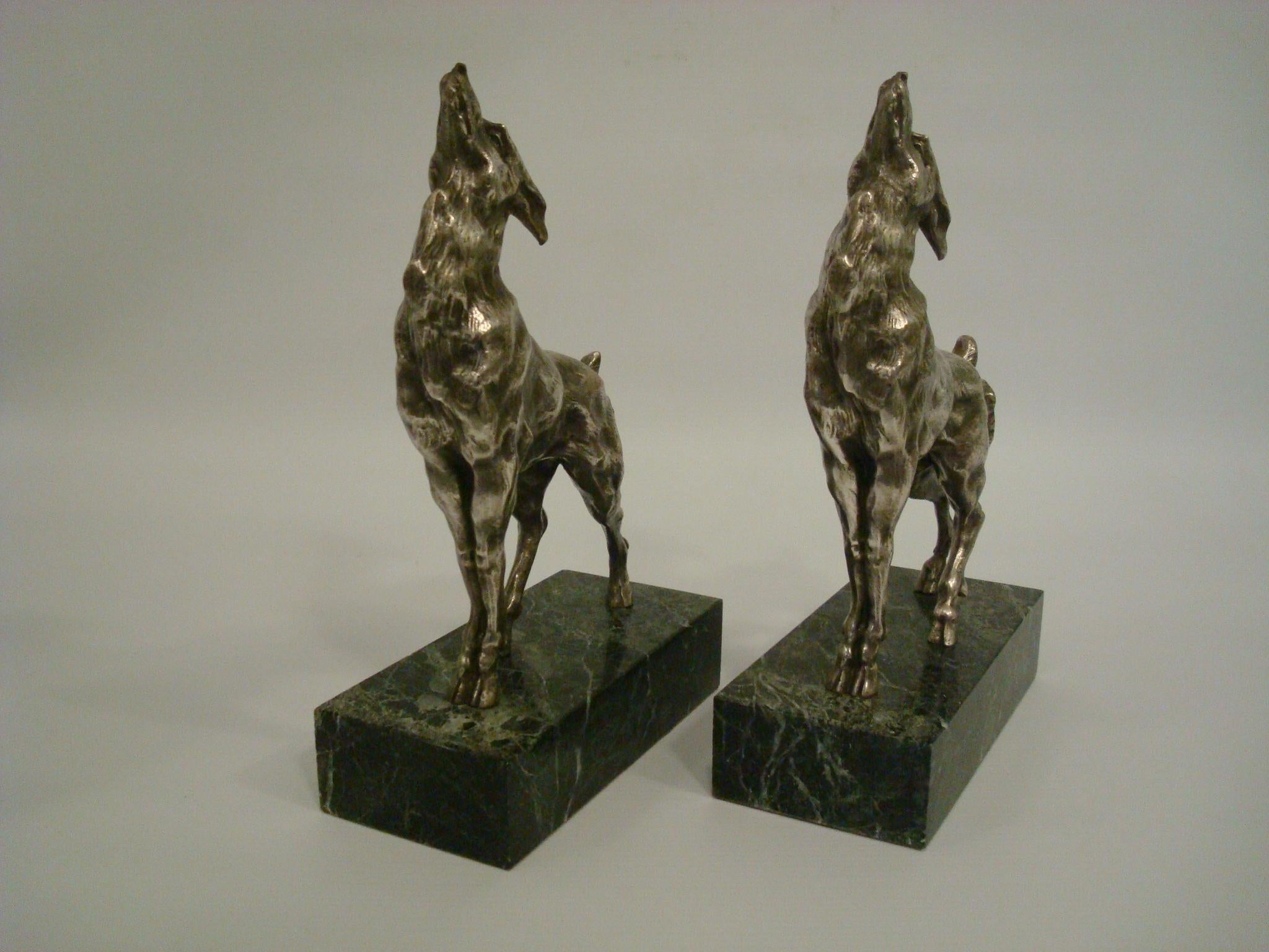 20th Century Art Deco Emile Carlier Figural Goat Bookends, France 1925