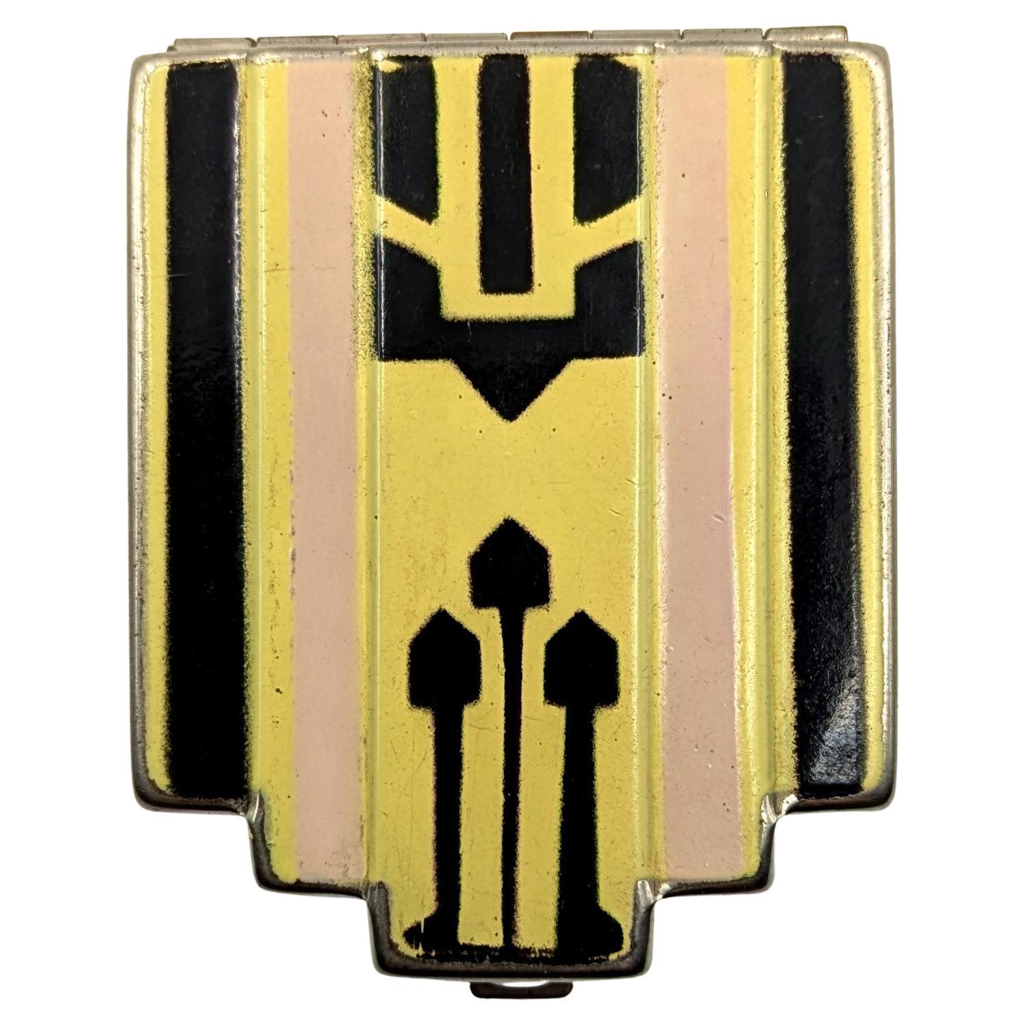 Art Deco Empire State Building Powder Compact, c1930 (Art déco) im Angebot