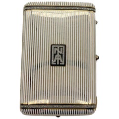 Antique Art Deco Enamel and Diamond Cigarette Case