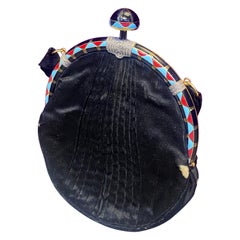 Art Deco Enamel and Diamond Gold Clutch
