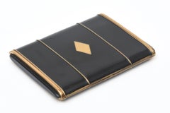 Art Deco Enamel and Metal Card Case