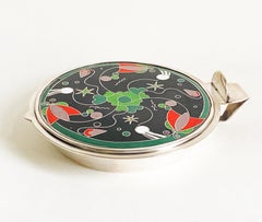 Butler silencieux Art déco en émail et en métal argenté, Wiener Werkstatte, vers les années 1930