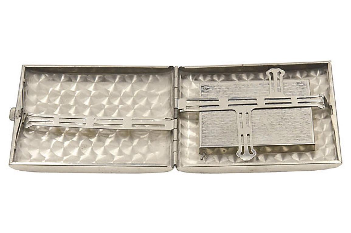 Women's or Men's Art Deco Enamel Brown Enamel Compact Cigarette Case