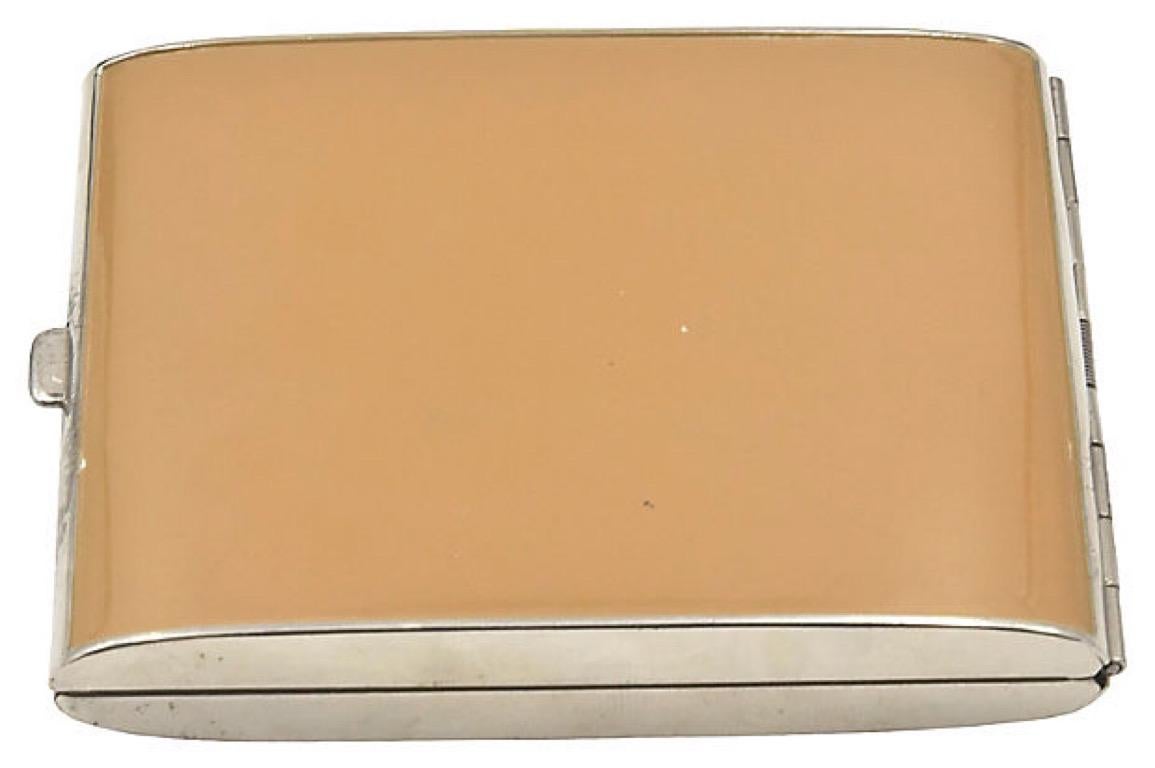 Art Deco Enamel Brown Enamel Compact Cigarette Case 1