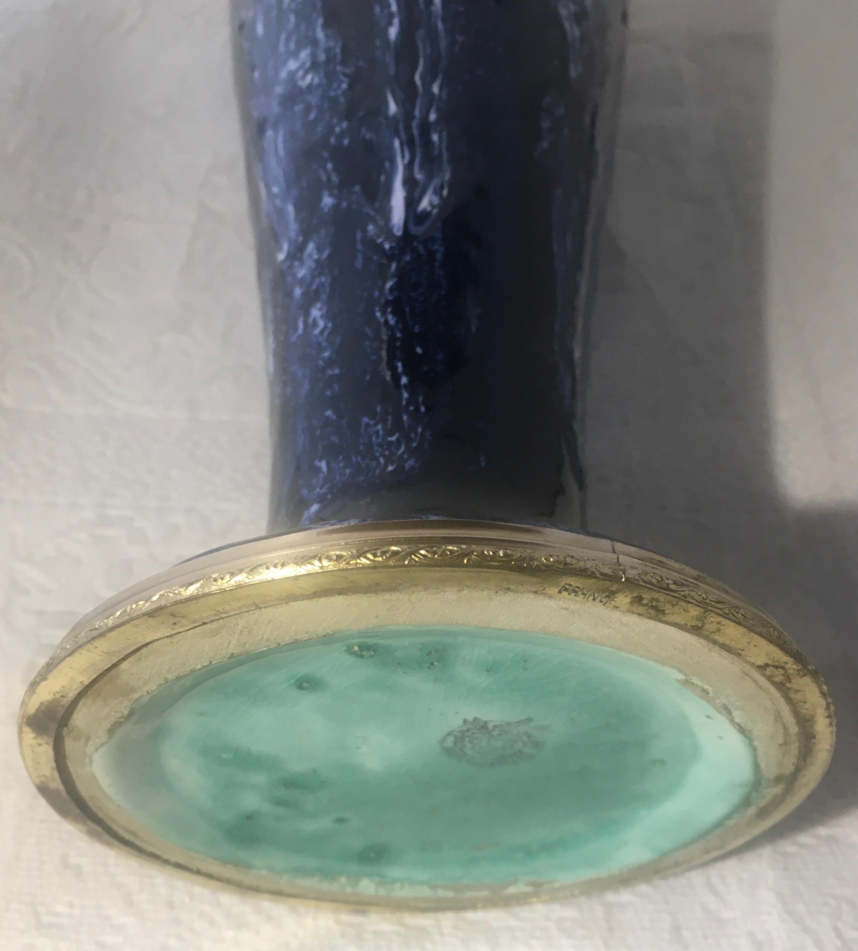 Ceramica Charles Catteau per Boch La Louvière Vaso da fiori in ceramica smaltata Art Deco, firmato in vendita