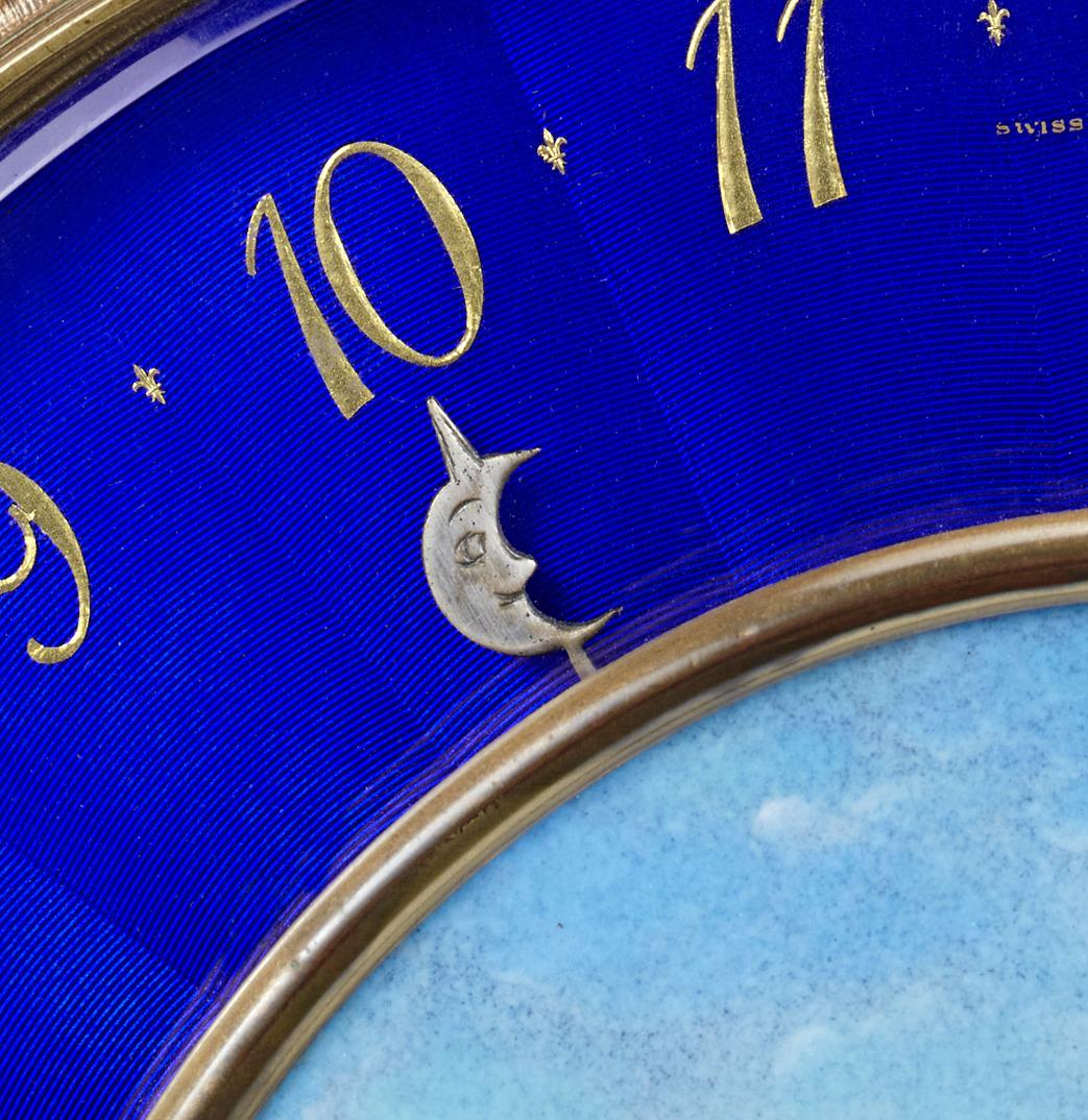 Reloj esmaltado Art Decó de la empresa Grogan Mármol en venta