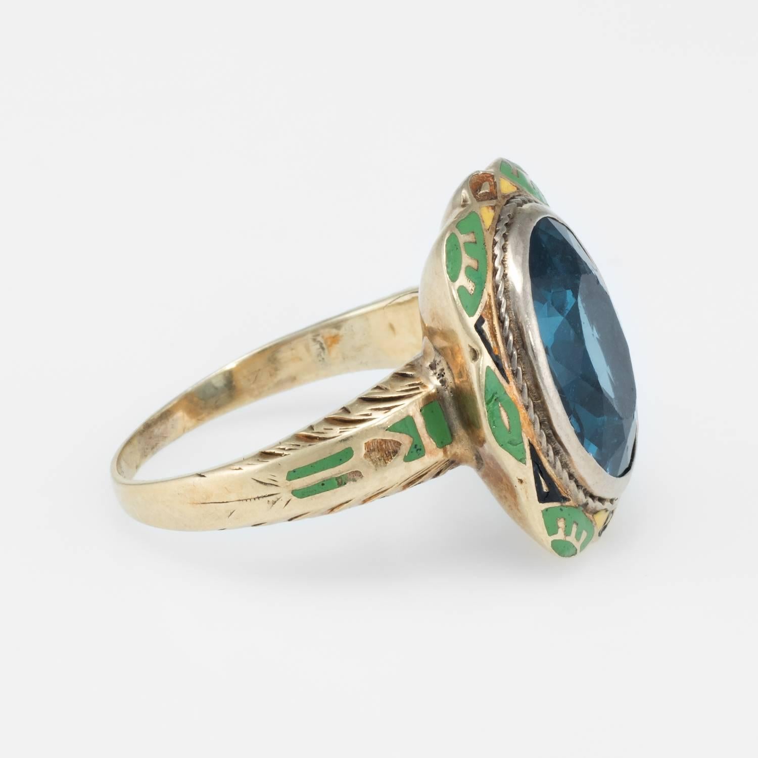 art deco enamel ring