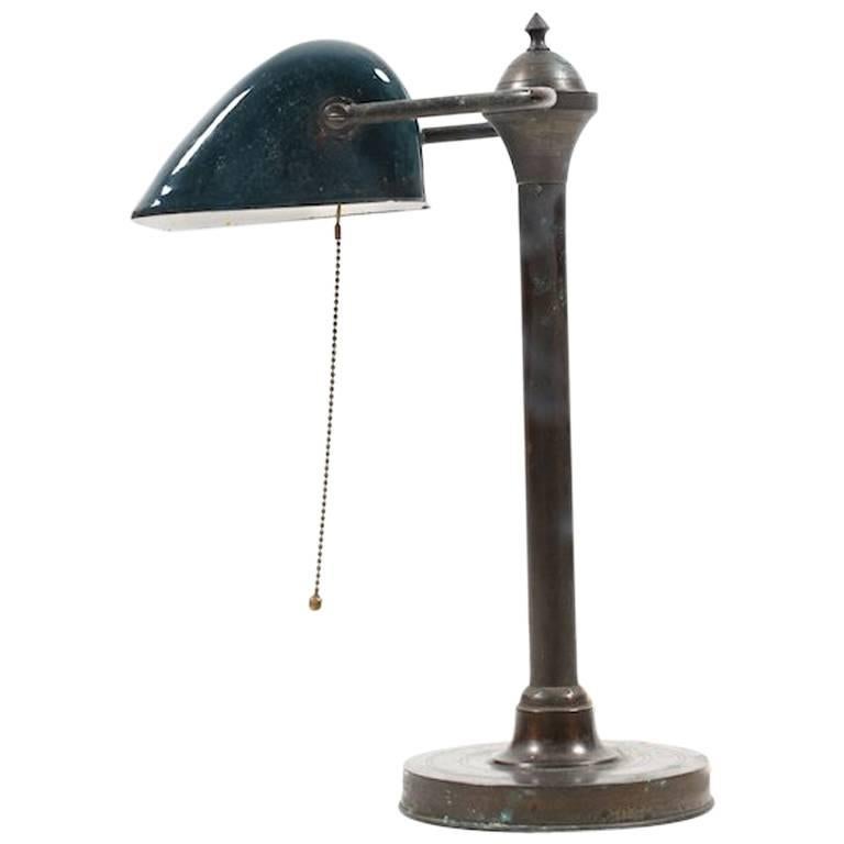 Art Deco Enamel Desk Lamp, 1920s For Sale