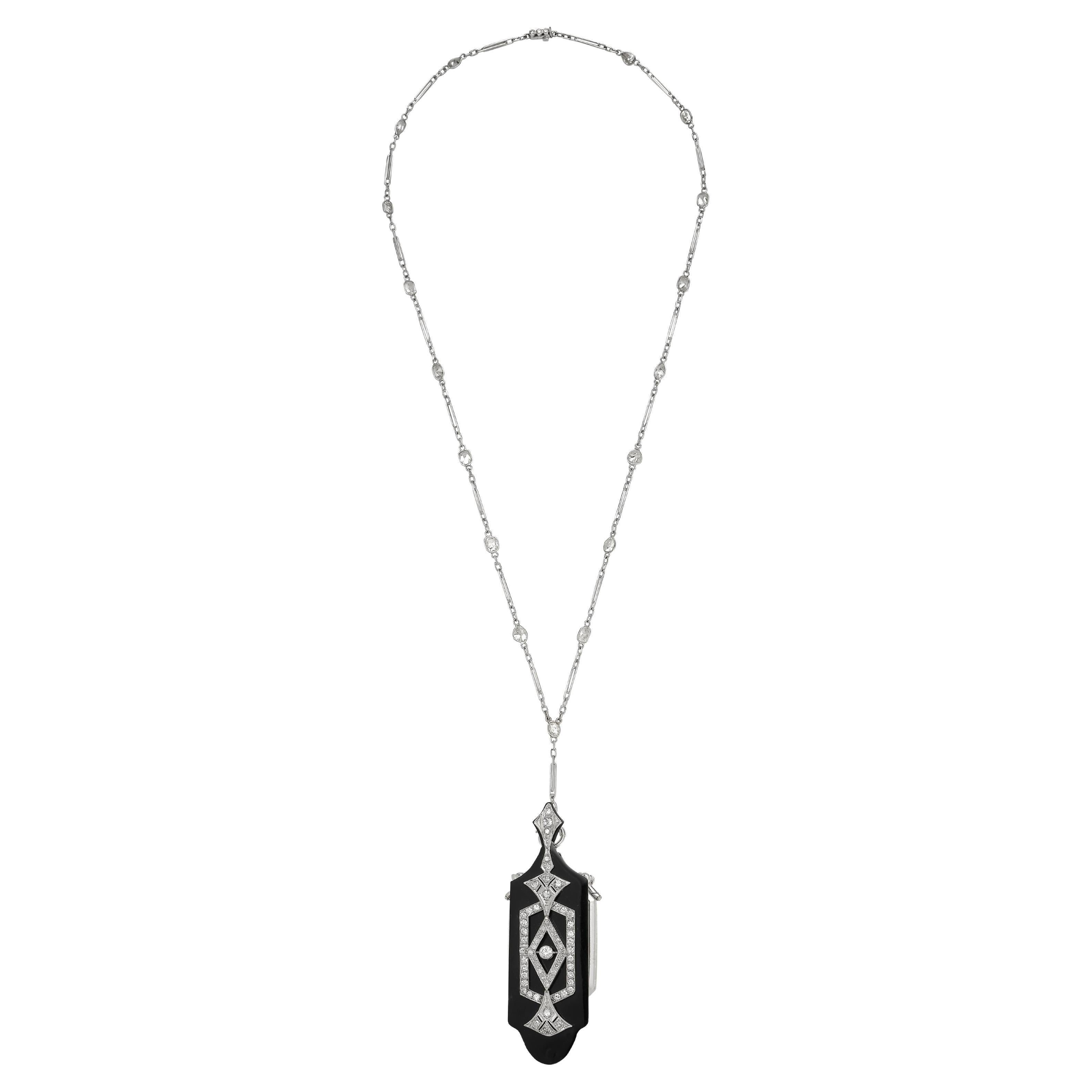 Egyptian Revival Scarab Lotus Necklace Art Deco Sterling Silver Enamel ...