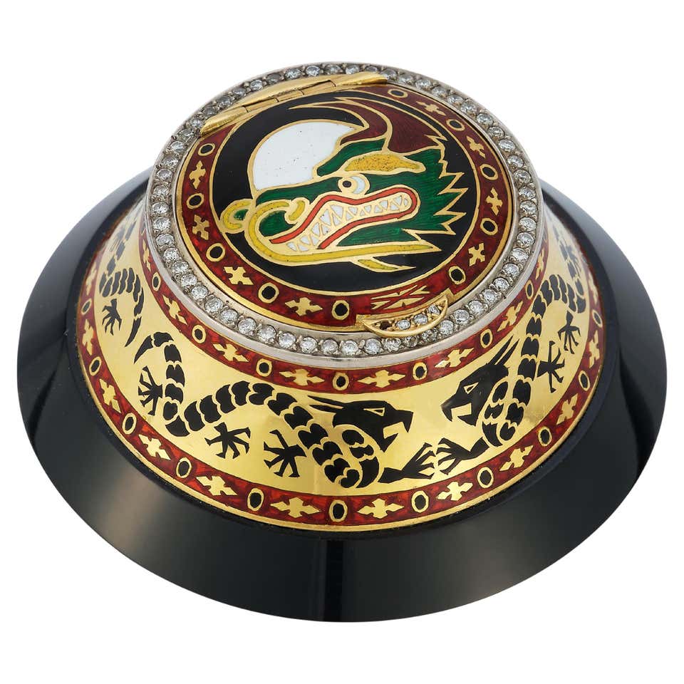 Vintage Gold Plated and Enamel Pill Box For Sale at 1stDibs | stratton ...