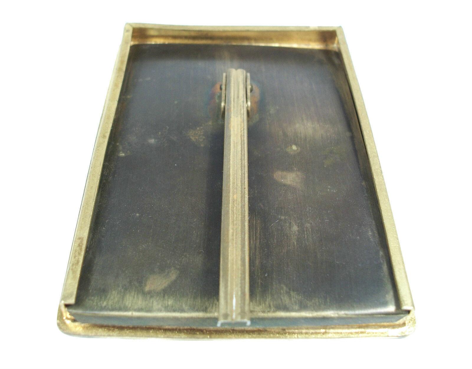 Art Deco Enamel & Gilt Brass Picture Frame, Continental, Early 20th Century For Sale 4