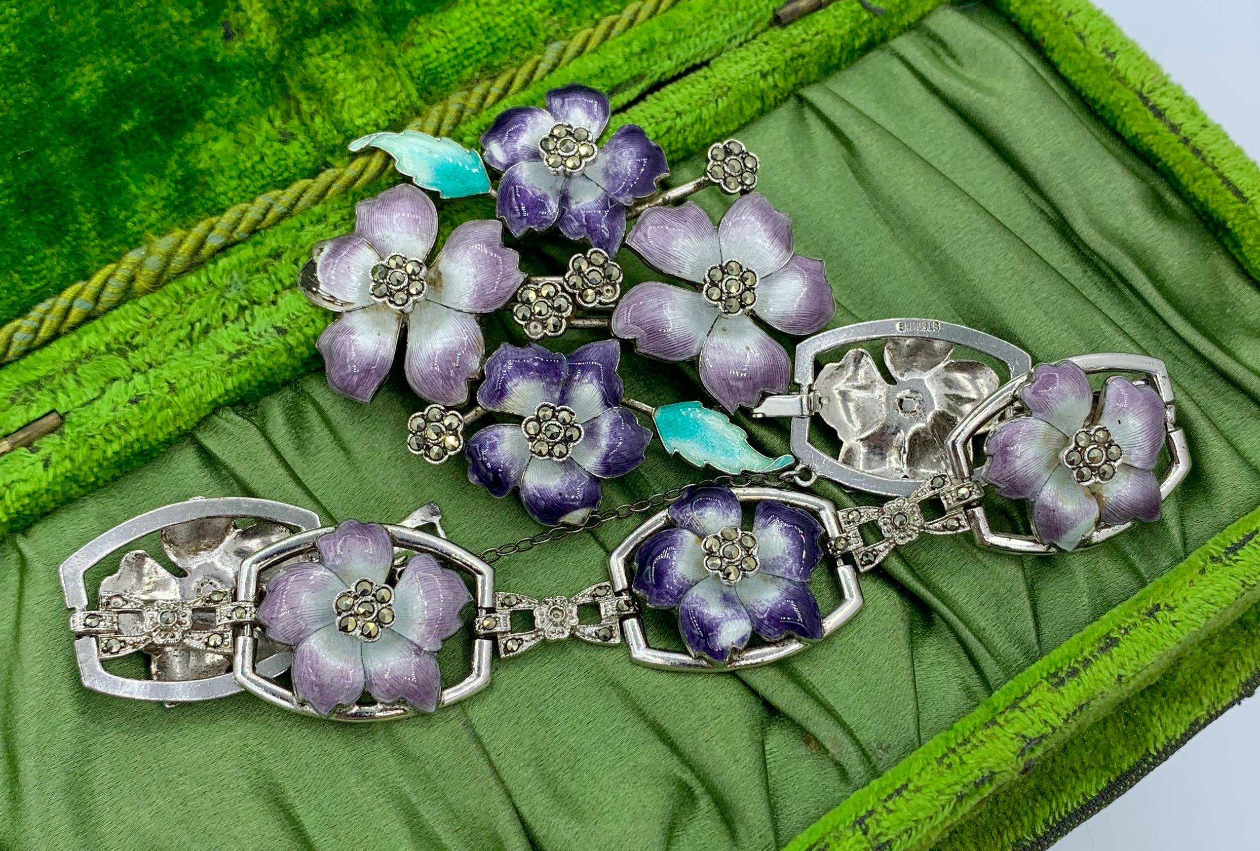 art deco enamel brooch