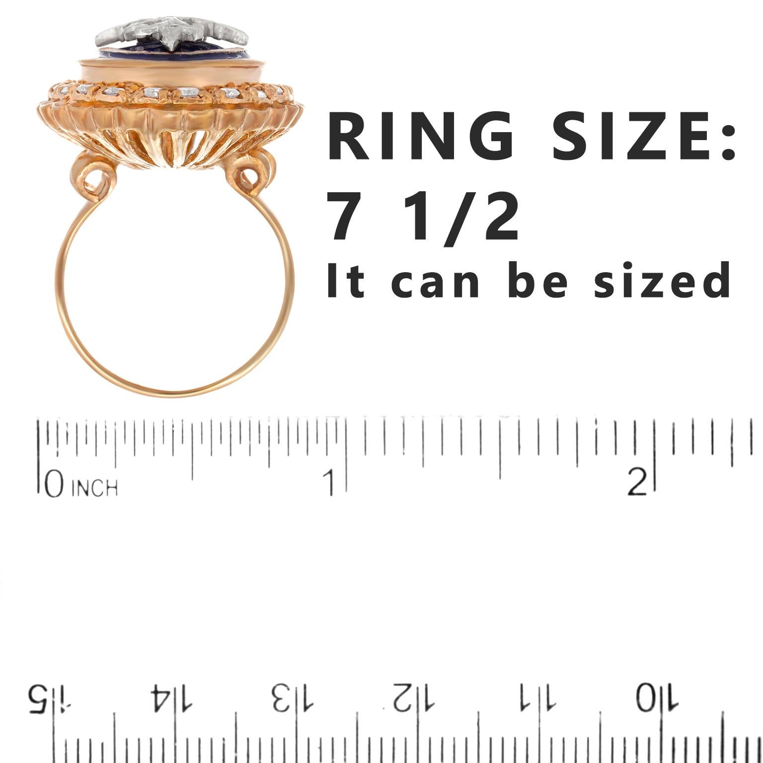 Art Deco Enamel Ring For Sale 1