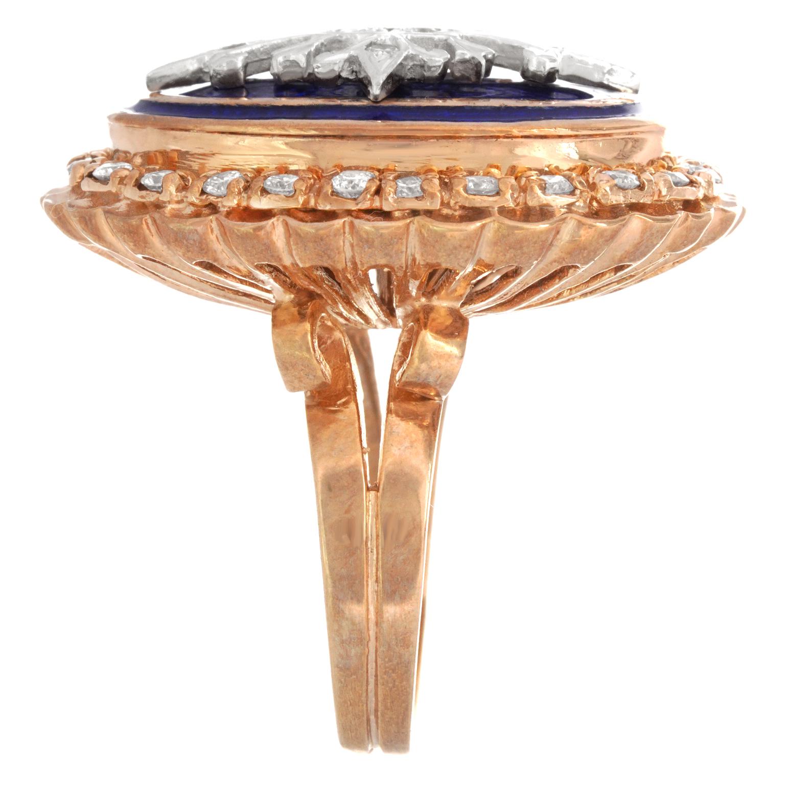 Art Deco Enamel Ring For Sale 2