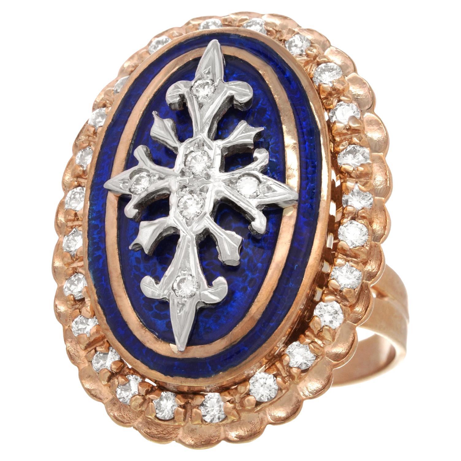 Art Deco Enamel Ring For Sale