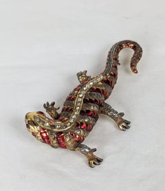 Art Deco Enamel Salamander Brooch