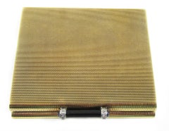 Art Deco Enamel Sapphire Diamond Gold Pill or Card Box