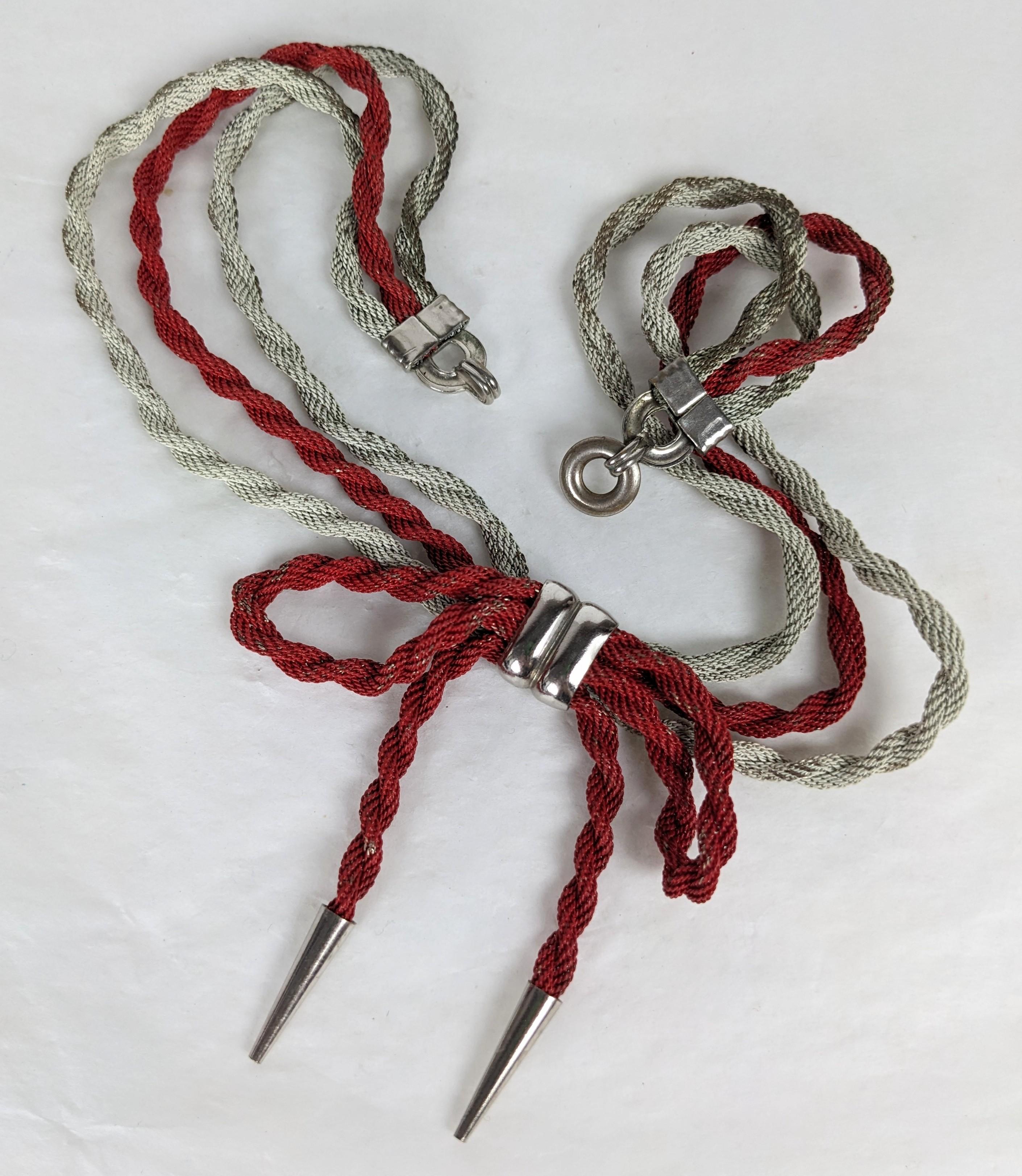 da uomo o donna Collana con fiocco in maglia smaltata Art Deco in vendita