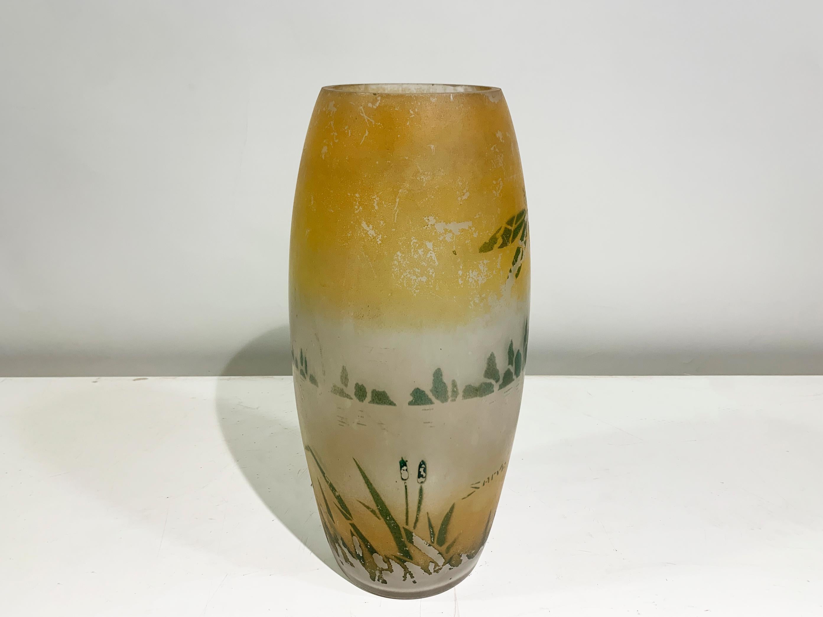 Early 20th Century Art Deco Enameled Vase signed 