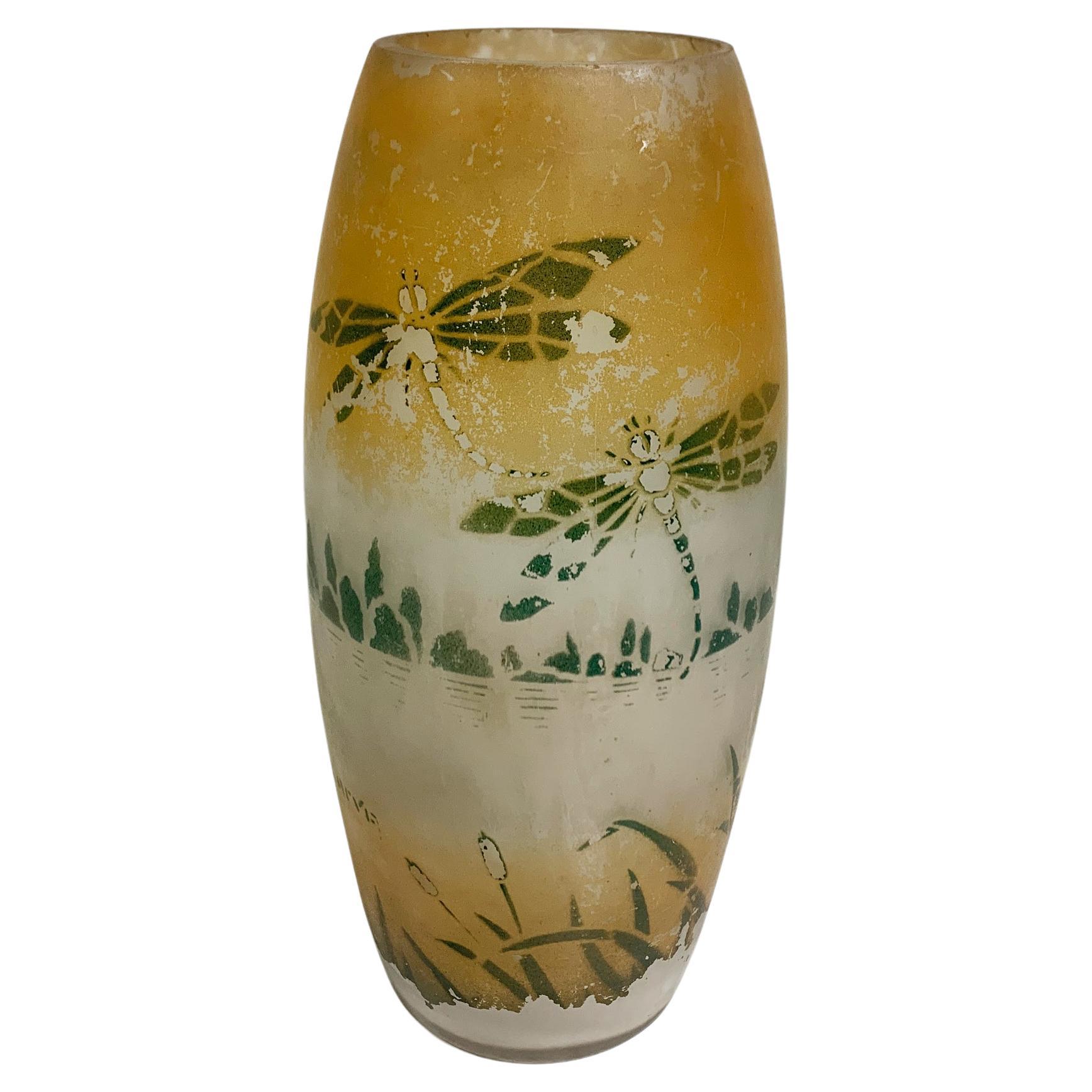 Vaso smaltato Art Deco firmato "Sarva", Francia, circa anni '20
