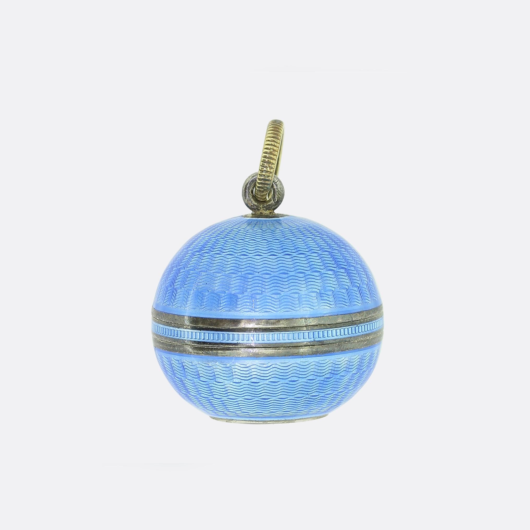 Art Deco Enamelled Watch Fob Pendant In Good Condition For Sale In London, GB