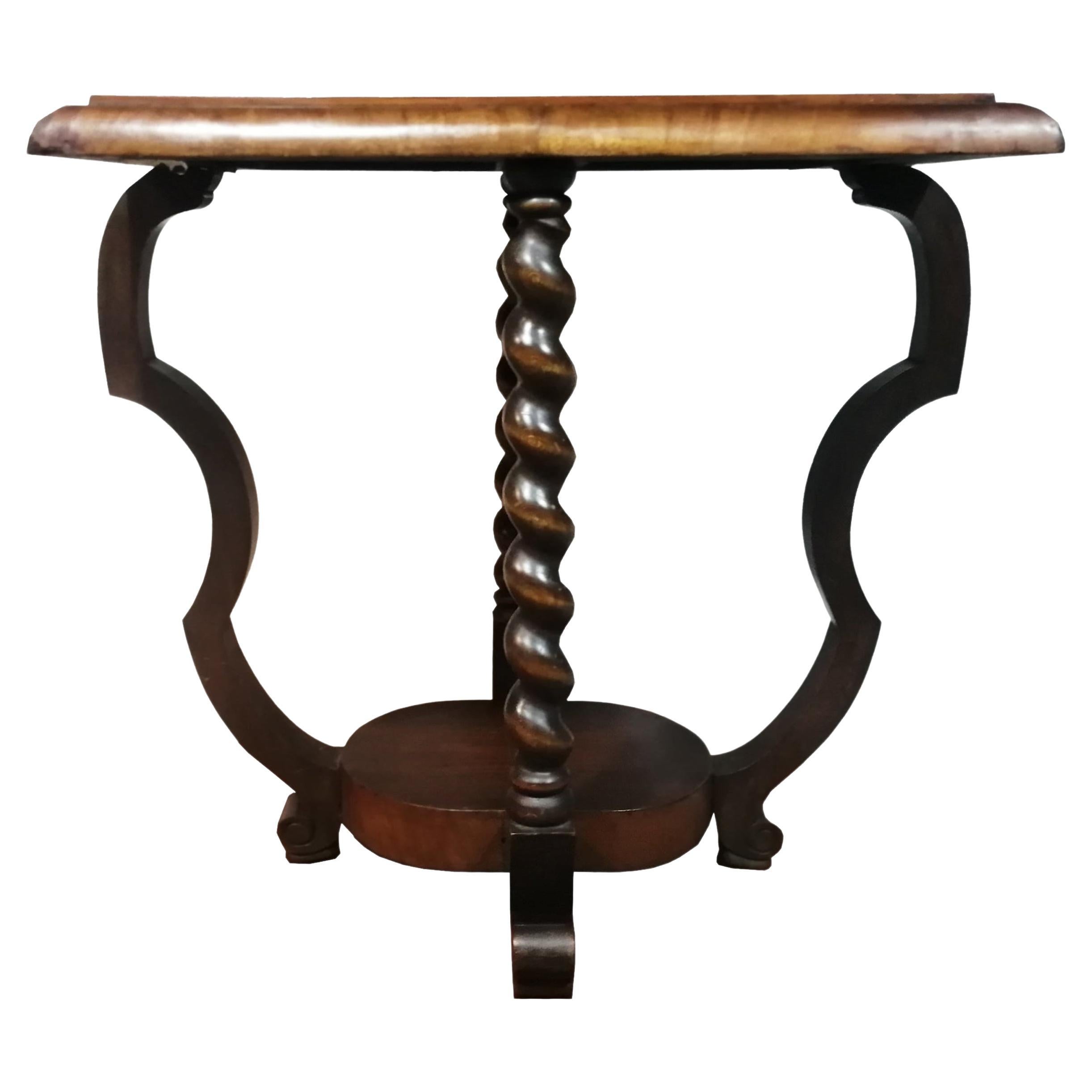 Art Deco  End or Side Table  Barley Twist Legs, 30s