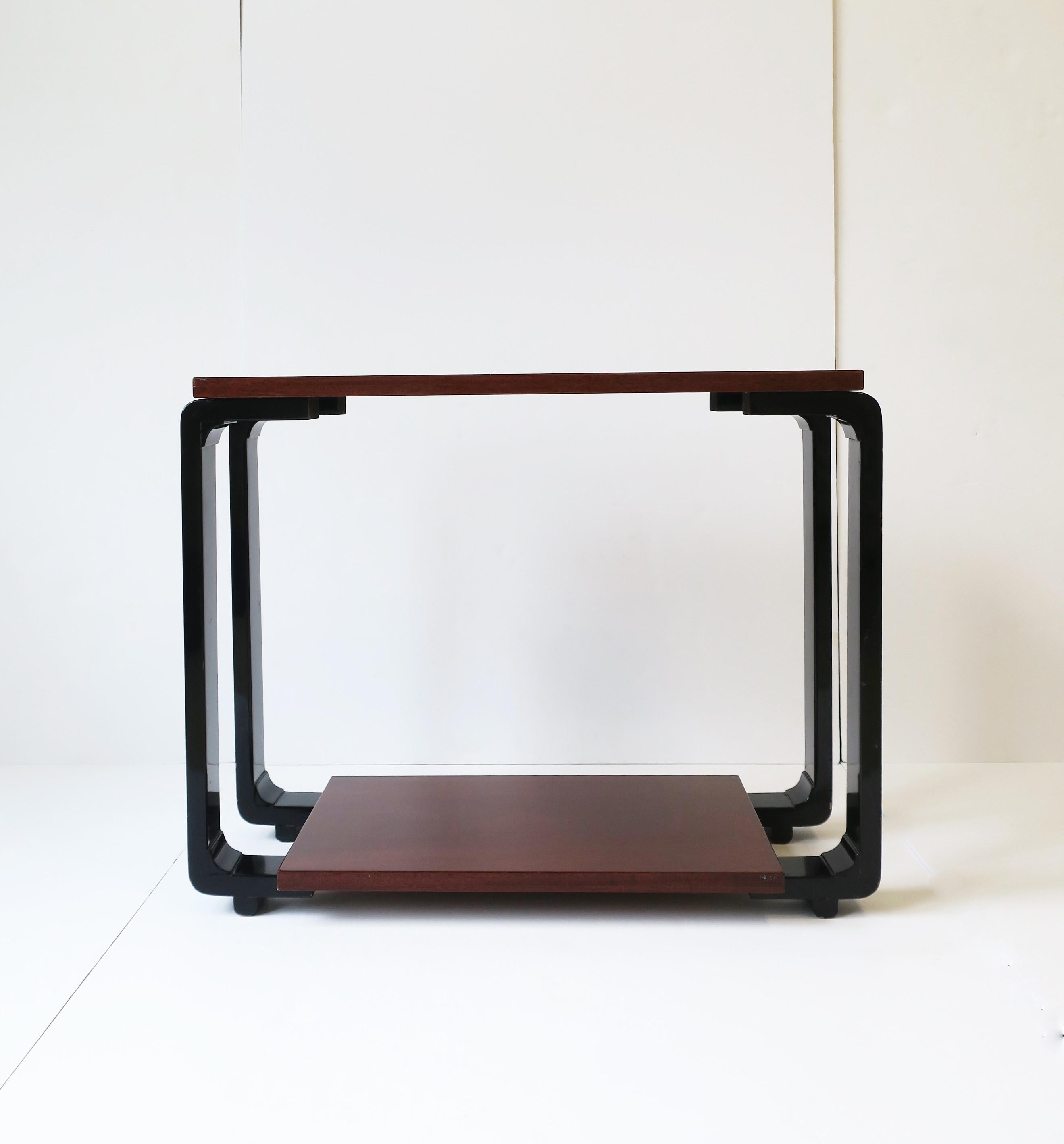 Lacquered Art Deco End Table, circa 1990s For Sale