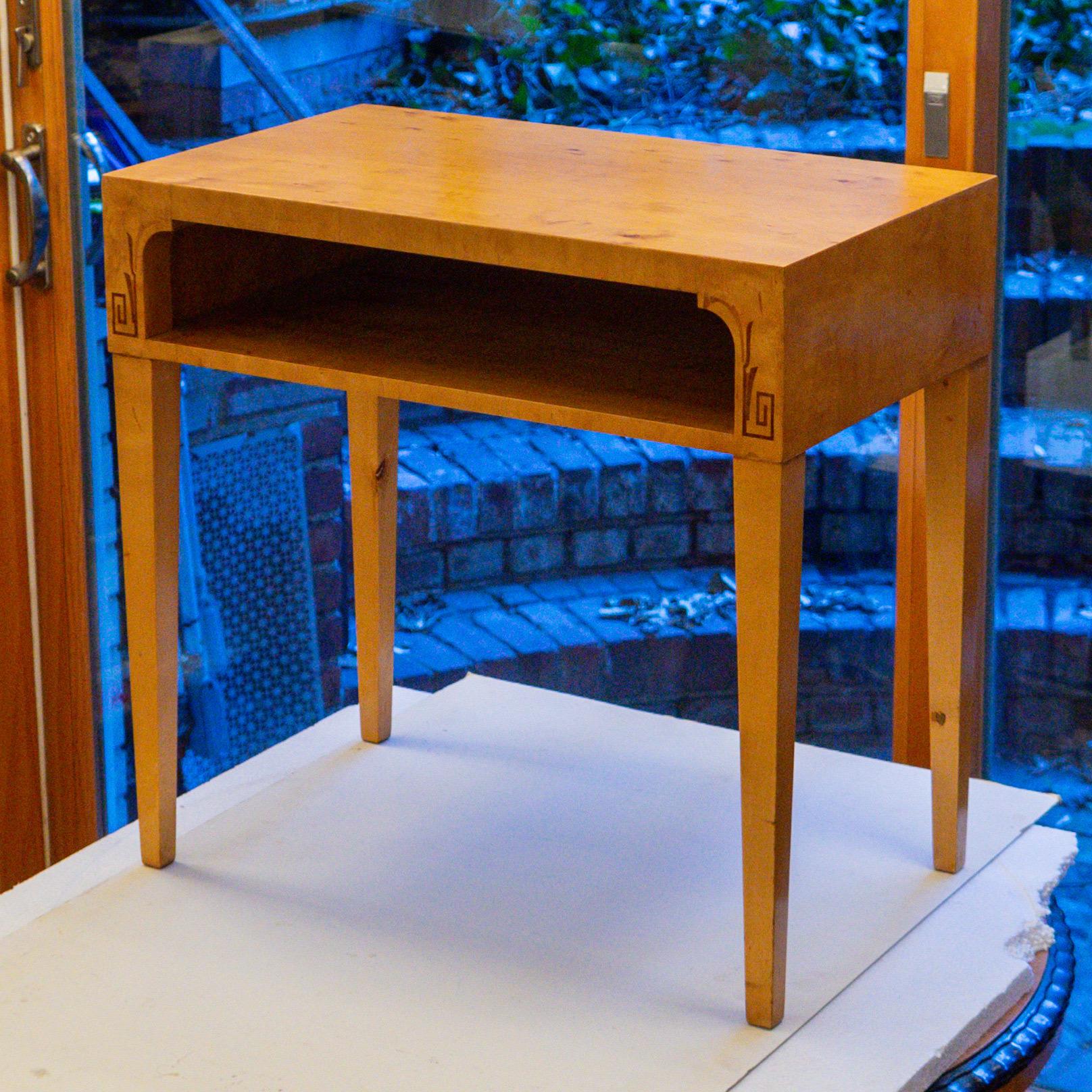 Joinery Art Deco End Table in Birch For Sale