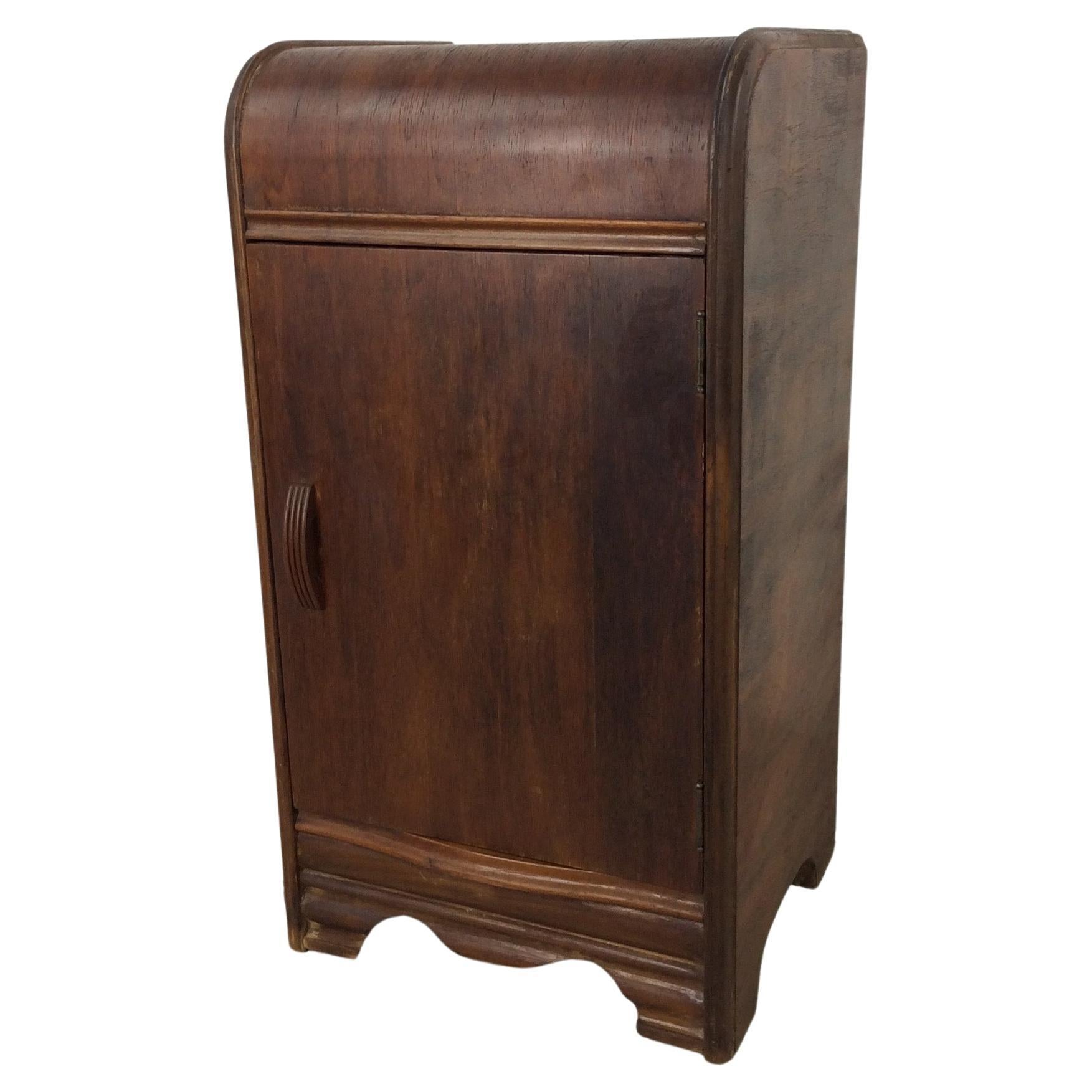 Art Deco End Table with Waterfall Top