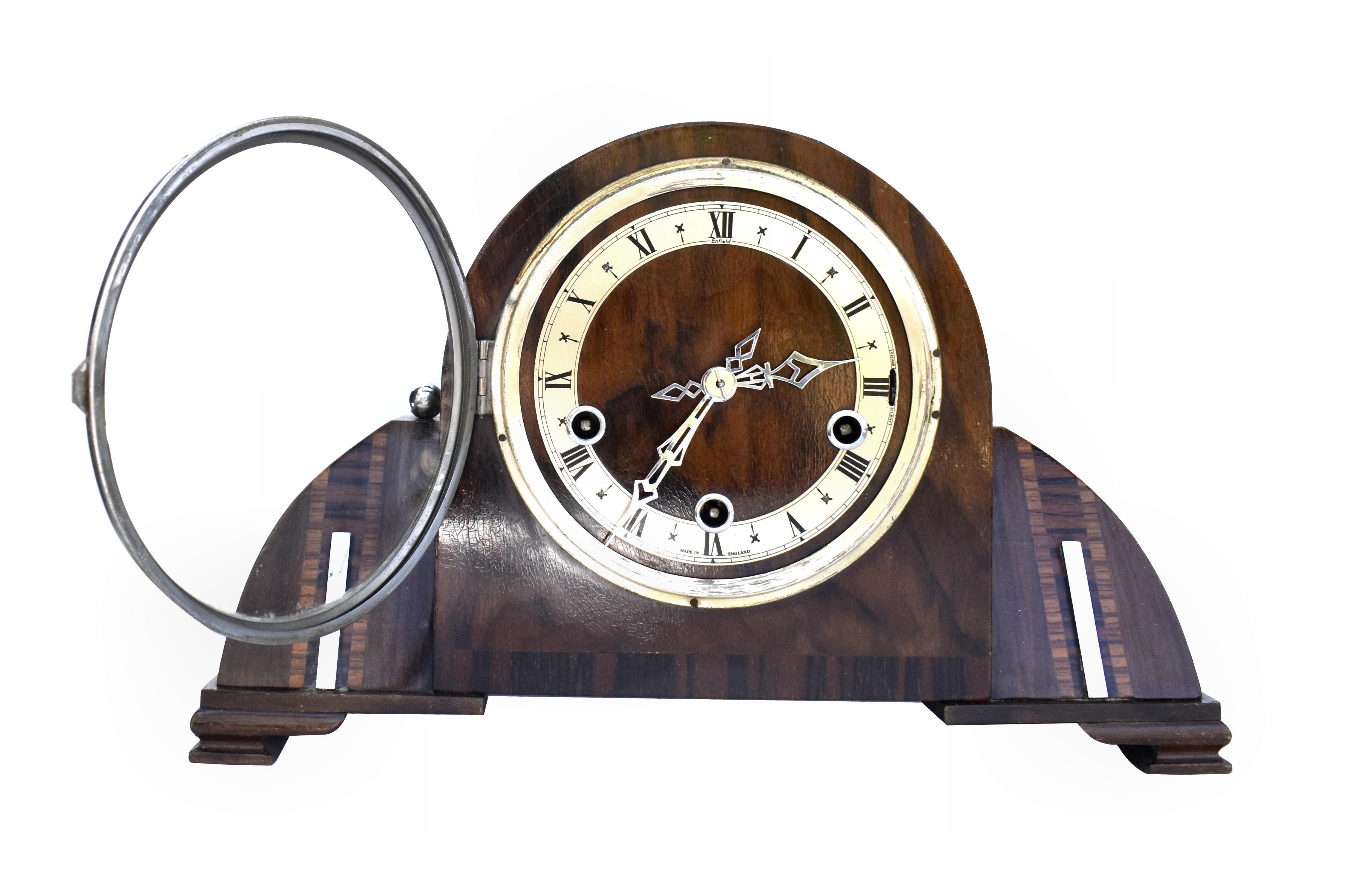 20th Century Art Deco Enfield England Clock with Westminster Chime, 8 Day, C1930