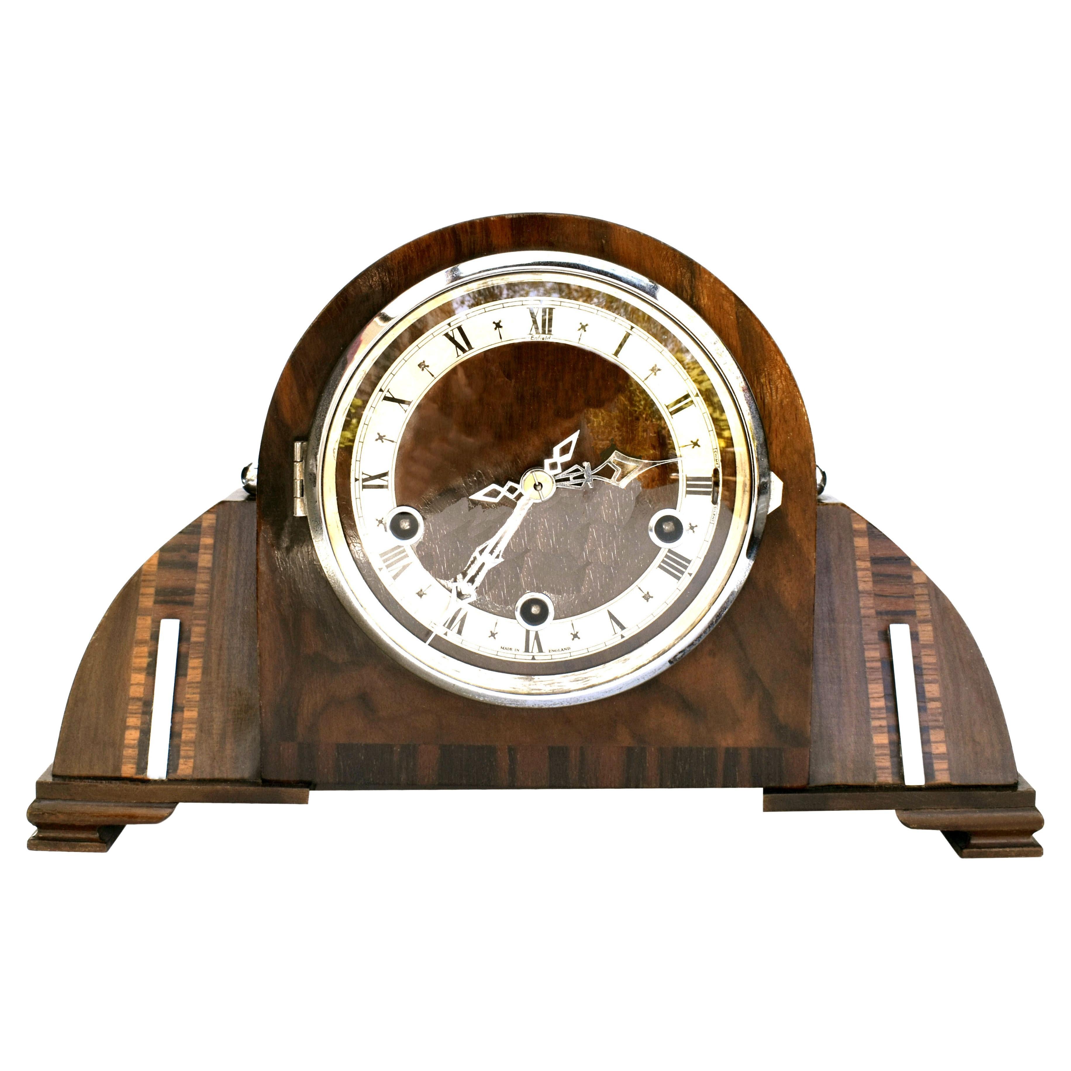 Art Deco Enfield England Clock with Westminster Chime, 8 Day, C1930