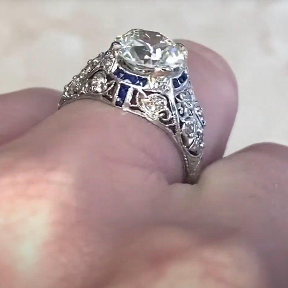 De las mujeres Anillo de compromiso Art Decó, diamante talla vieja europea (aprox. 2,20 quilates) en venta