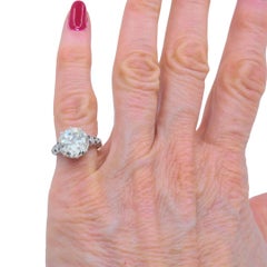 Art Deco Engagement Ring Old European Cut Diamond Platinum Ring Solitaire