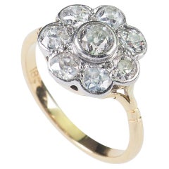 Anillo de compromiso Art Déco con un racimo de diamantes (1920)