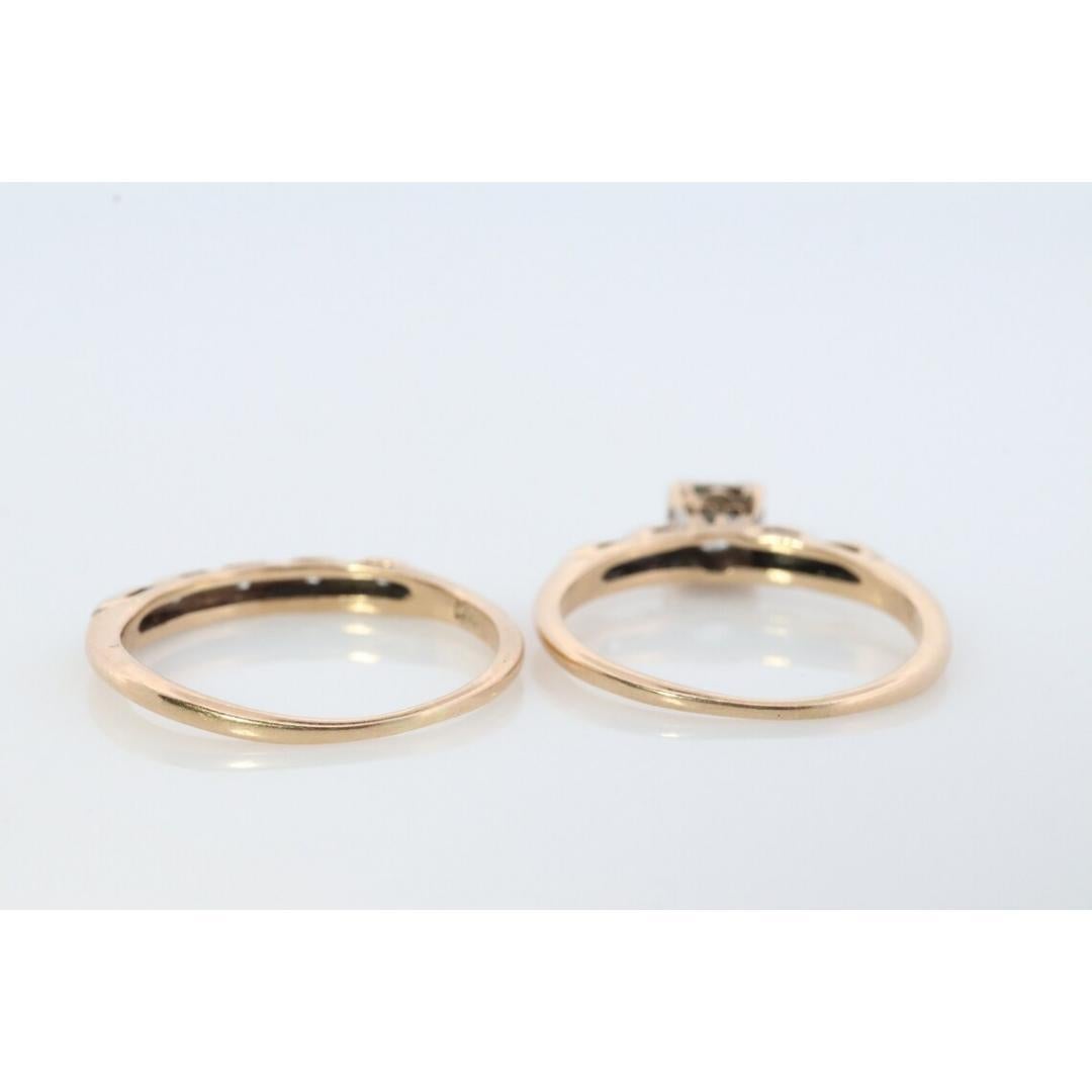 Art Deco Engagement Wedding Diamond Ring Set. Antique DELICATE Wedding Ring Set. For Sale 2