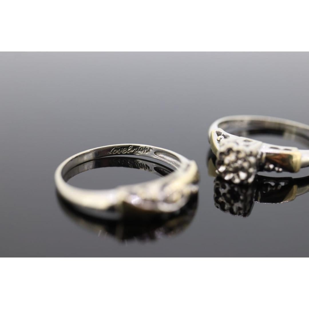 Femenino o masculino Art Decó Anillo de compromiso de boda con diamantes. Boda vintage años 30 o 40 en venta