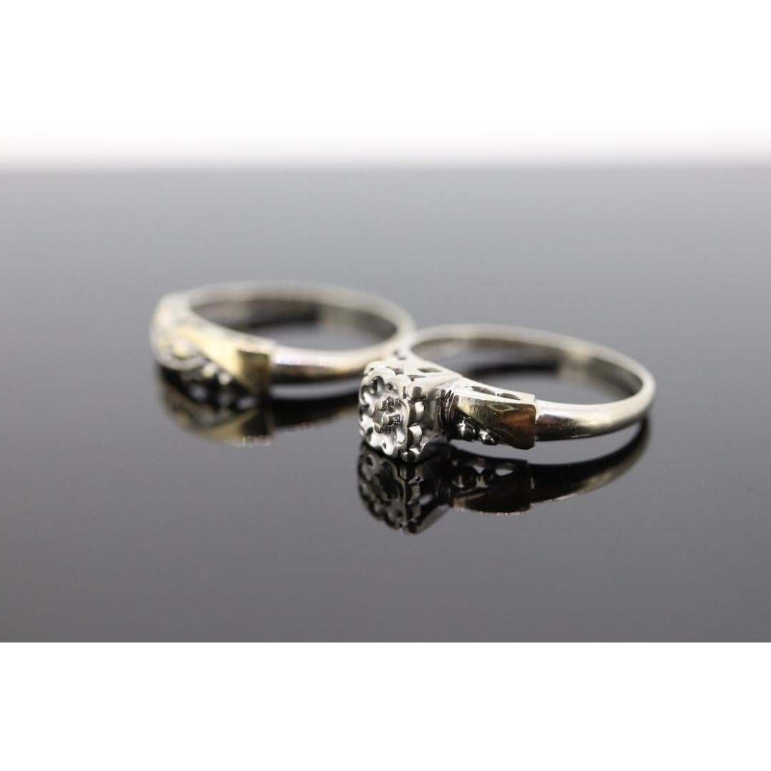 Art Decó Anillo de compromiso de boda con diamantes. Boda vintage años 30 o 40 en venta 1