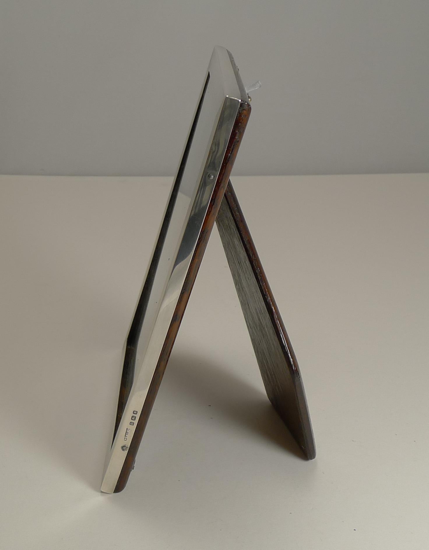Art Deco Engine Turned Sterling Silver Picture Frame by Mappin and Webb 1