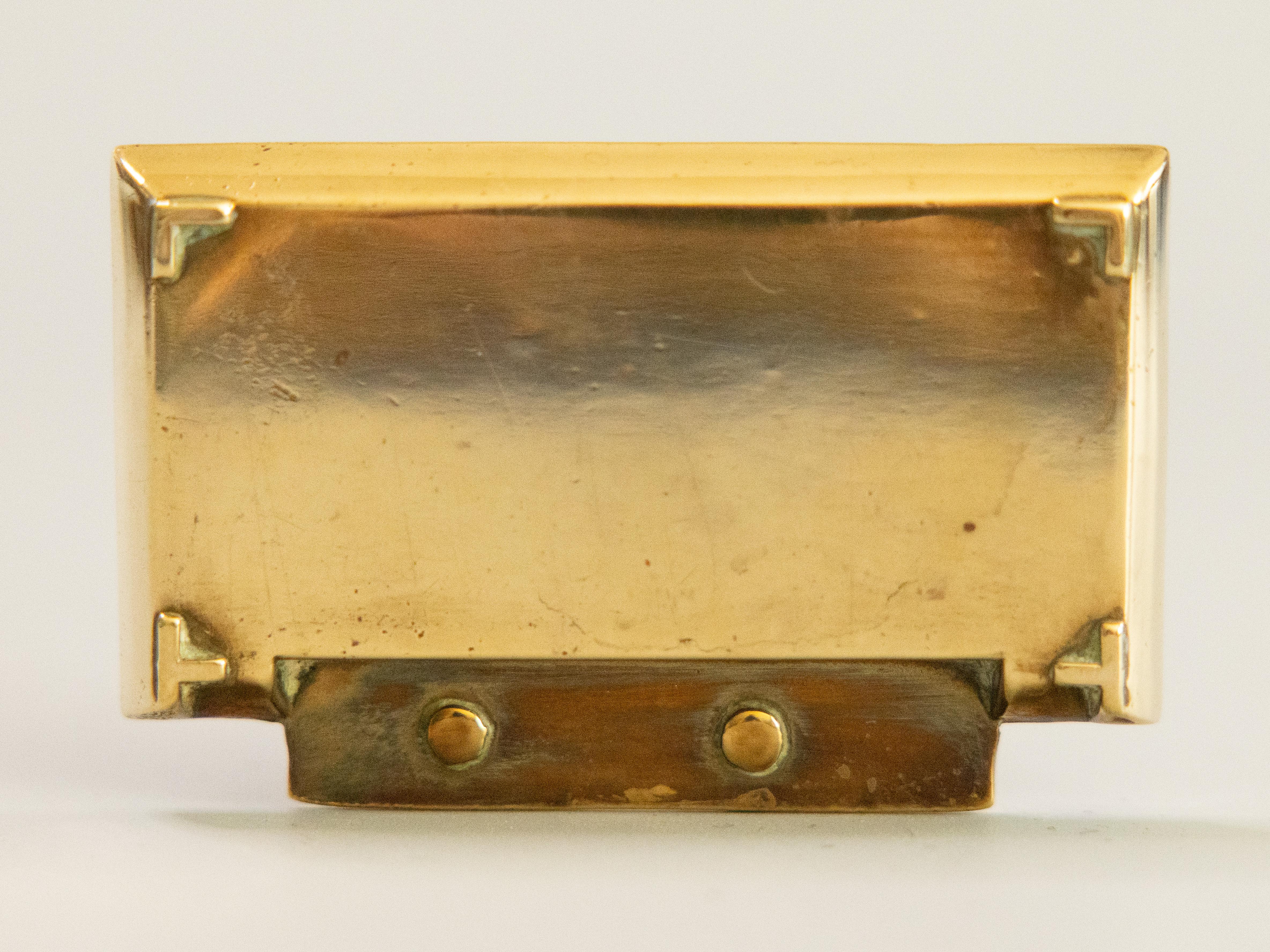 Art Deco English Brass Dog Catchall Tray Vide Poche For Sale 1