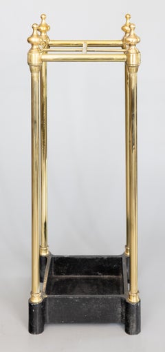 Art Deco English Brass Umbrella Stick Stand, circa 1920