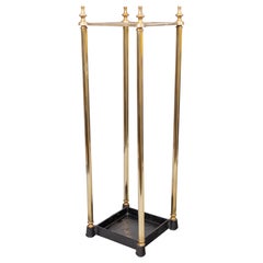 Art Deco English Brass Umbrella Stick Stand, circa 1920