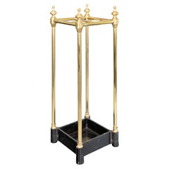 Art Deco English Brass Umbrella Stick Stand, circa 1920