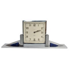 Reloj Cromado Inglés Art Decó , 8 Días, Mecánico, Por Smiths , c1930
