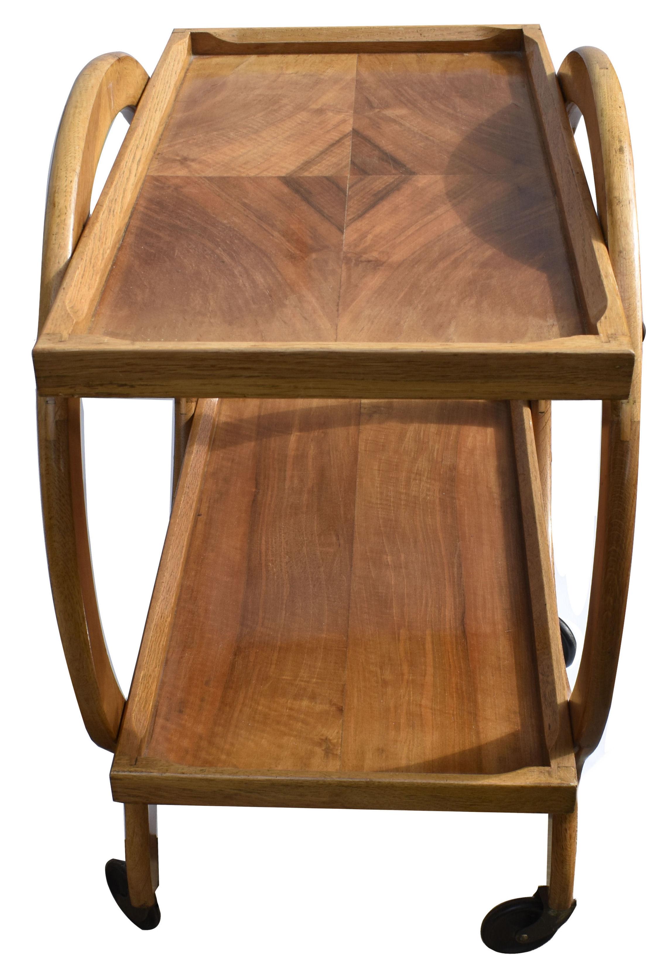 20th Century Art Deco English Circular Drinks Trolley Cart, 1930s