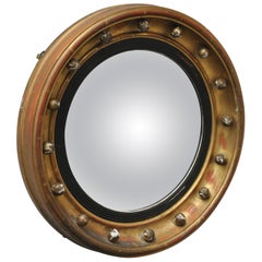 Vintage Art Deco English Convex Bulls Eye Mirror