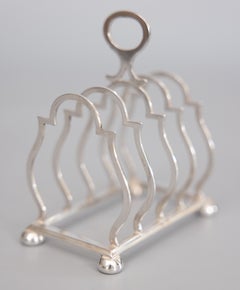 Art Deco English Gorham Silver Plate Toast Rack, 1906