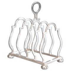 Art Deco English Gorham Silver Plate Toast Rack, 1906