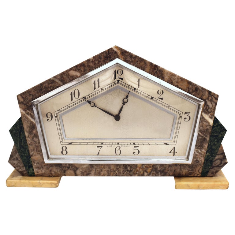Art Deco English Mantle Clock, 8 Day, Serviced, circa 1930 at 1stDibs