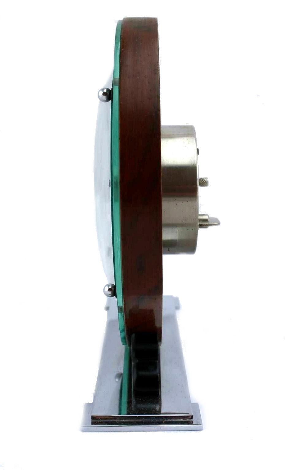 Glass Art Deco English Original 1930s Modernist Clock