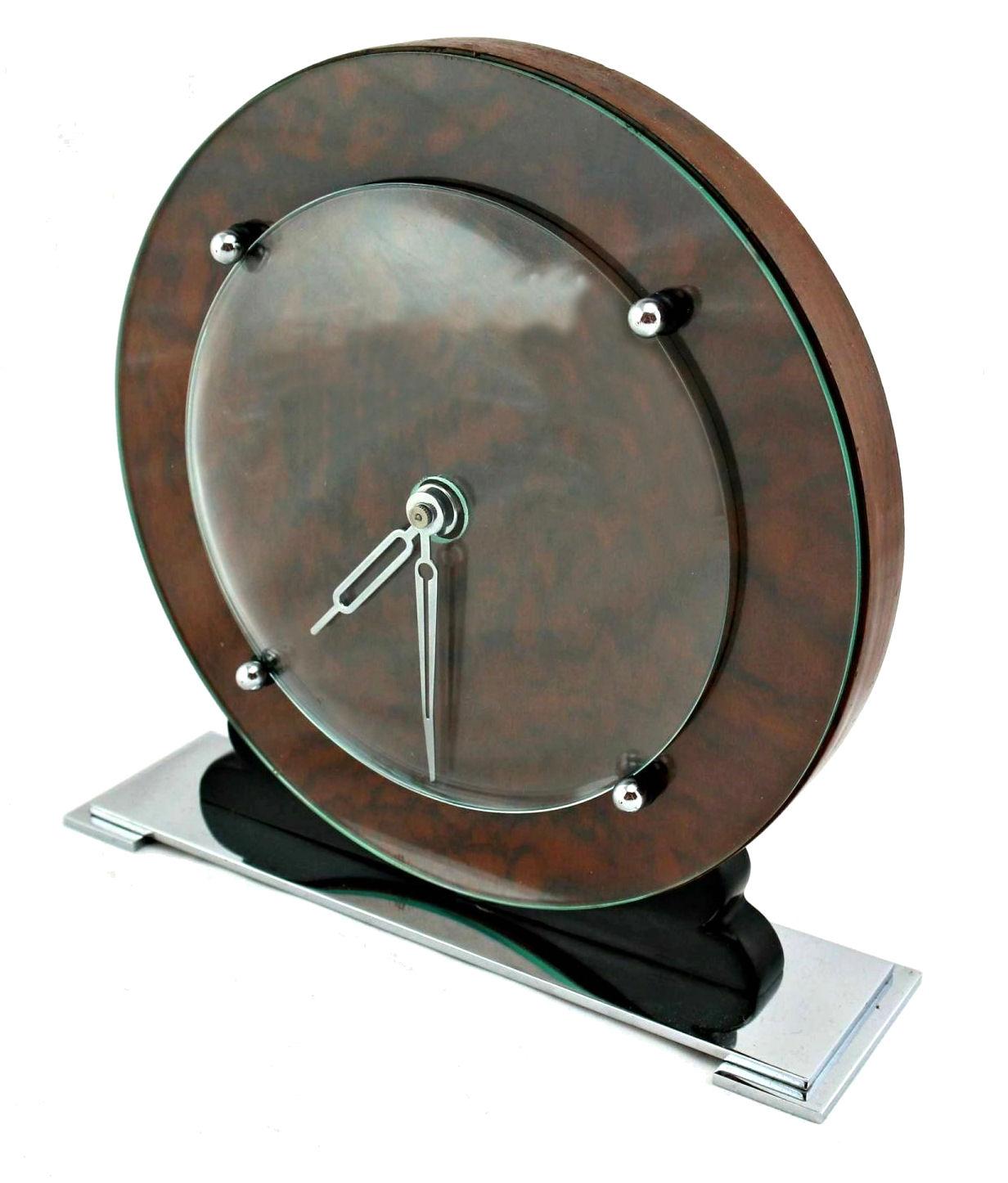 Art Deco English Original 1930s Modernist Clock 3
